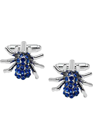 Bodha Silver-Plated & Blue Quirky Superhero Collection Cufflink