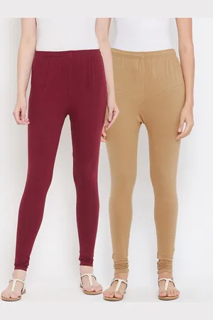 Tulsattva Women Pack Of 2 Solid Churidar-Length Leggings