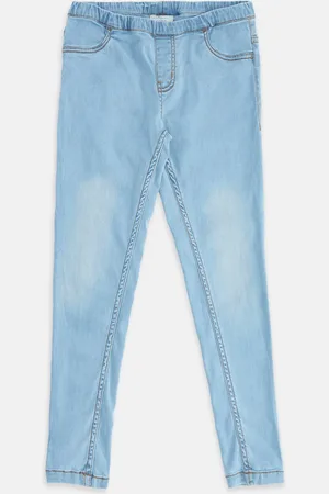 Pantaloons Girls Blue Tapered Fit Light Fade Jeans