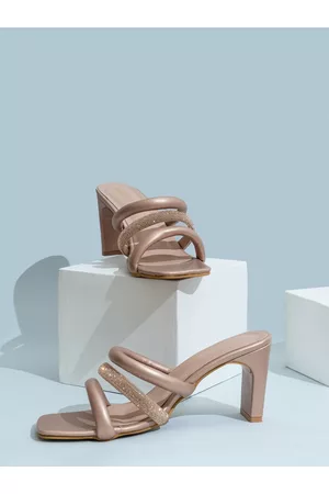 SHEZONE Rose Gold Block Heels