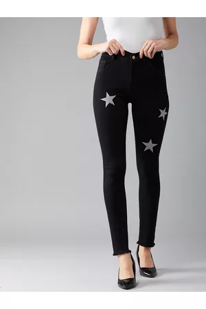 DOLCE CRUDO Women Black Slim Fit High-Rise Clean Look Stretchable Jeans