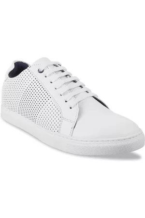 Metro Men White Laser Cuts Sneakers