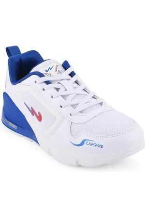 Campus Unisex Kids White Mesh Running Non-Marking Shoes