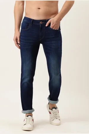 Flying Machine Men Blue Slim Fit Low-Rise Heavy Fade Stretchable Casual Jeans