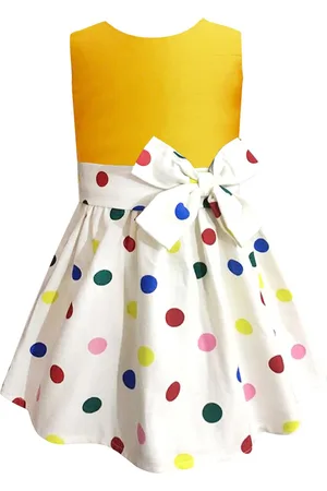 A.T.U.N. A T U N Mustard Yellow & White Printed Dress