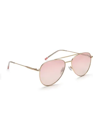 Idee Women Pink & Gold-Toned Polarised Aviator Sunglasses IDS2695C2SG