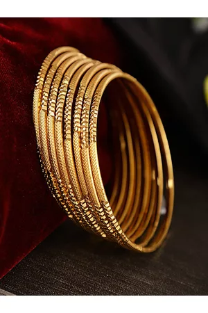 Shining Diva Set Of 8 Gold-Plated Handcrafted Bangles