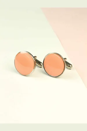 Tossido Men Orange & Gold-Toned Solid Cufflink
