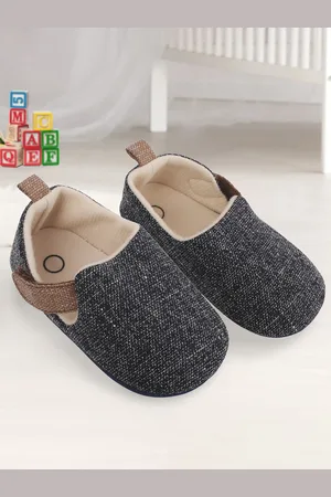 Baby Moo Kids Black Textured Booties