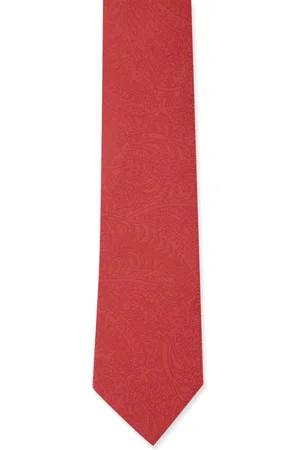 Louis Philippe Men Red Printed Skinny Tie