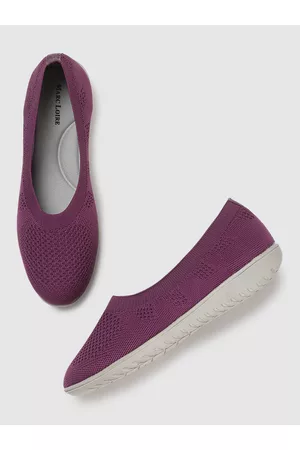 Marc Loire Women Purple Woven Design Slip-On Sneakers