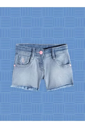 Ralph Lauren Girls Blue Regular Fit Denim Shorts