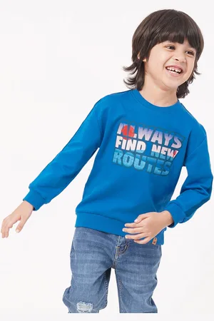 Ed-a-Mamma Boys Blue Printed Sweatshirt