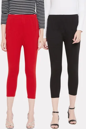 Tulsattva Women Pack Of 2 Solid Three-Fourth Length Leggings