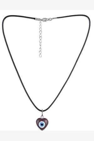 EL REGALO Black & Blue Evil Eye Brass Necklace