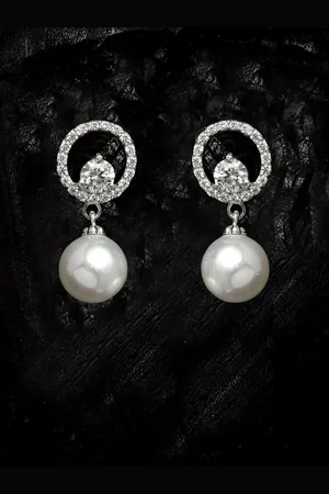 CLARA Silver-Toned Contemporary Drop Earrings