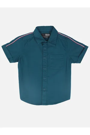HERE&NOW Boys Teal Slim Fit Casual Shirt
