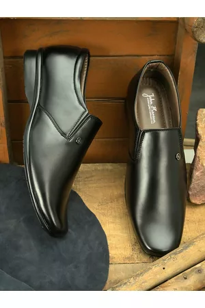 John Karsun Men Black Slip-On Formal Shoes