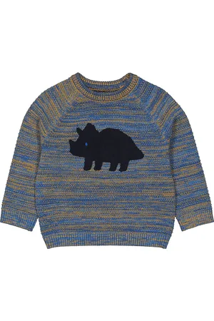 Mothercare Boys Blue & Khaki Self Design Pure Cotton Pullover
