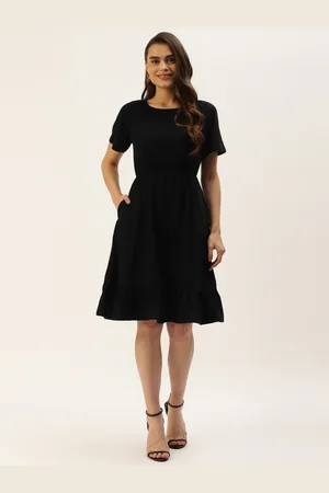 BRINN Black A-Line Dress