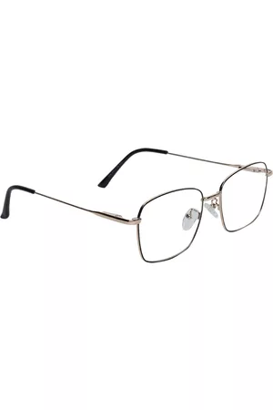 Peter Jones Eyewear Unisex Black & Gold-Toned Full Rim Square Blue Light Blocking Glasses