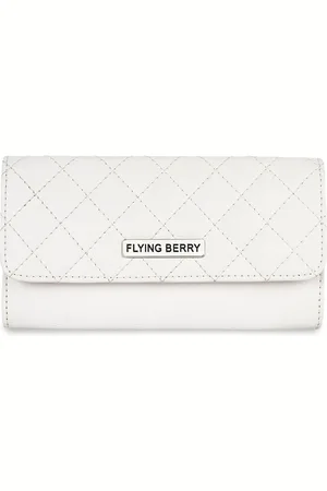 FLYING BERRY White Checked Quilted Purse Clutch