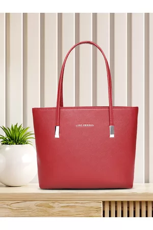 Lino Perros Red Solid Laptop Bag
