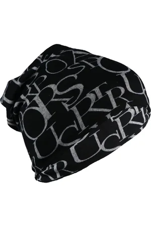 iSWEVEN Unisex Black & White Printed Beanie