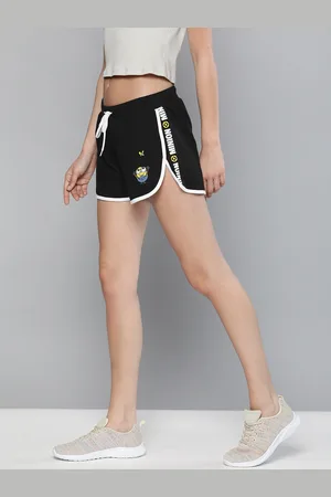 Kook N Keech Women Black Solid Cotton Regular Fit Regular Shorts