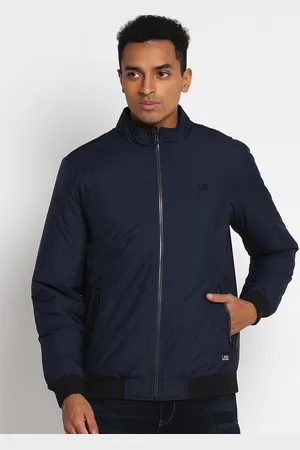 Lee Men Navy Blue Bomber Cotton Jacket