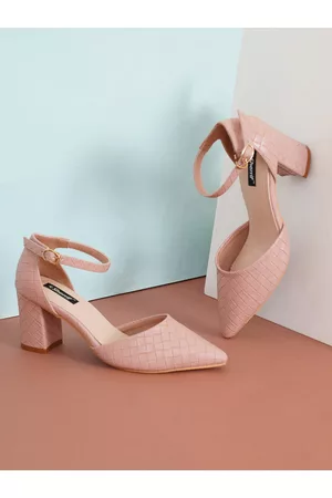 Sherrif Nude-Coloured Textured Block Pump Heels