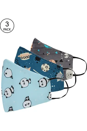Tossido Kids Pack of 3 100% Pure Cotton Reusable Outdoor Masks