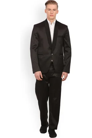 Wintage Black Single-Breasted Regular Fit Party Suit