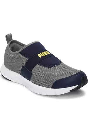 PUMA Unisex Kids Blue and Grey Flat Boots