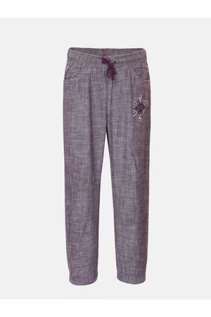 Blue Giraffe Girls Purple Solid Joggers