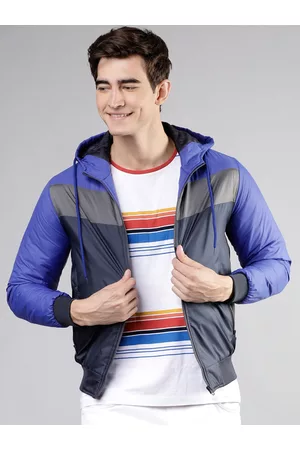 LocoMotive Men Blue Colourblocked Tailored Jacket