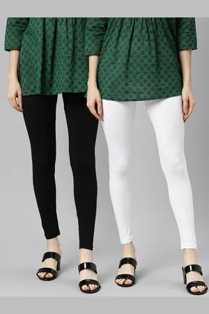 HERE&NOW Women Pack of 2 Solid Ankle Length Leggings