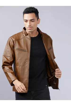 Buy HIGHLANDER Men Black Solid Leather Jacket - Jackets for Men