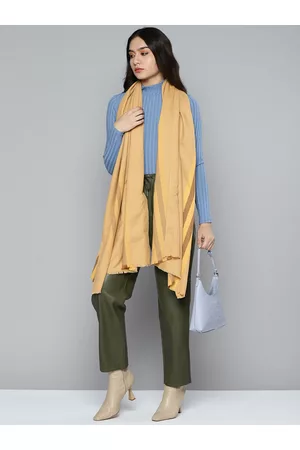 Sassafras Women Beige & Mustard Printed Stole