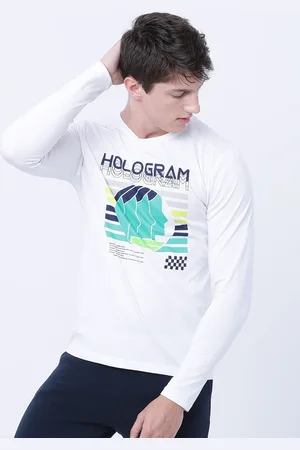 LocoMotive Men White Printed Round Neck T-shirt