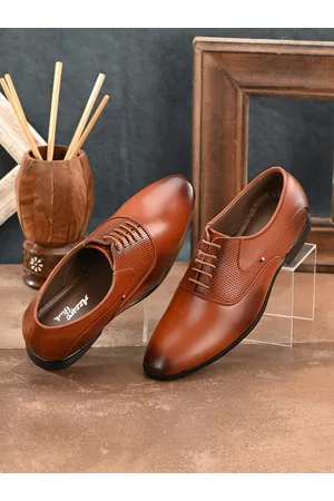 Azzaro Men Tan Solid Formal Derbys