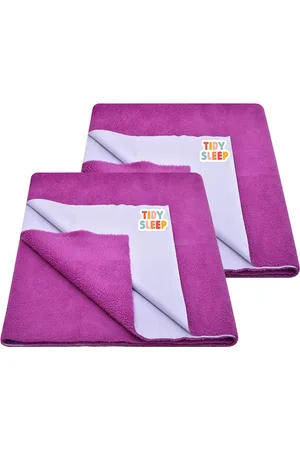 TIDY SLEEP Kids Set Of 2 Violet Water Proof Mattress Protector