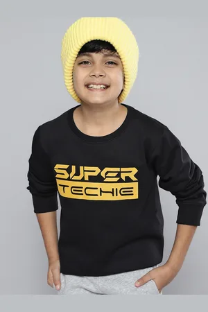 HERE&NOW Boys Black Printed Sweatshirt
