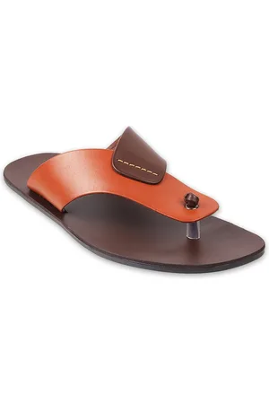 Metro Men Tan Leather Comfort Sandals