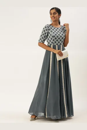 Ethnovog Black Georgette Maxi Dress