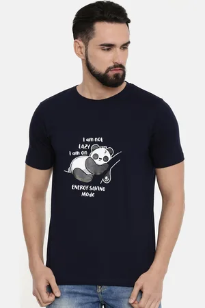 Bushirt Men Navy Blue Printed Round Neck T-shirt