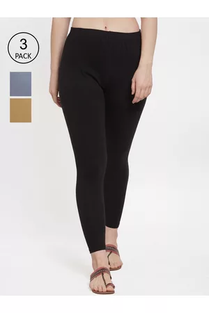 GRACIT Women Pack Of 3 Solid Ankle-Length Leggings
