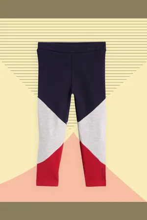 Ralph Lauren Girls Navy Blue & Red Colourblocked Track Pants