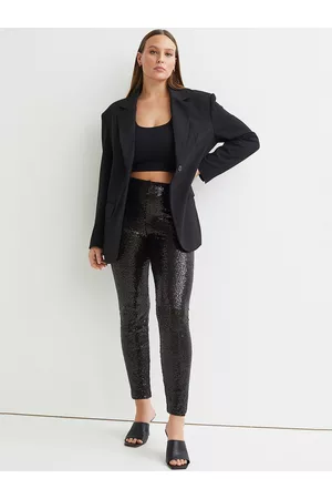 H&M Women Black Sequined Leggings