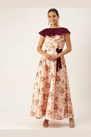 Ethnovog Pink Floral Maxi Dress